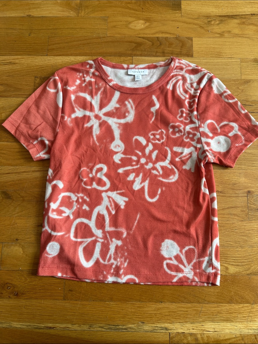 Topshop Graffiti Floral Top